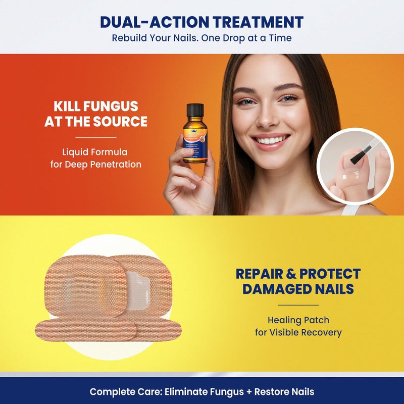 VigorWell Toenail Treatment Extra Strength: Dual Action Nail Repair Kit for Thick, Brittle or Discolored Nails - 30 ml Nail Repair Gel with 25% Undecylenic Acid - (Medium) 32 Nail Patches - Image 3